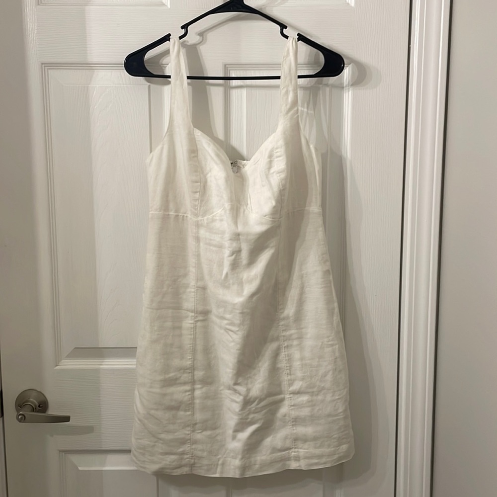 Abercrombie linen blend corset seamed dress🤍